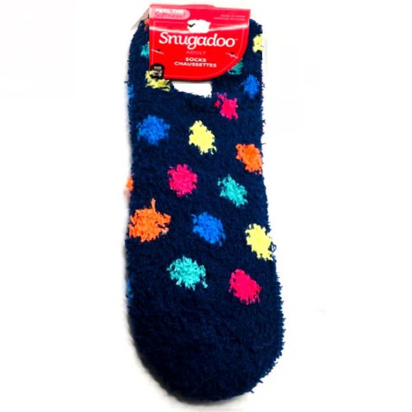 Accessories - *3/$15* Navy Rainbow Polka Dot Fuzzy Slipper Socks